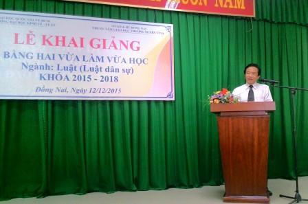 Khai giảng Đại học bằng hai hệ vừa học vừa làm  ngành Luật khóa 2015 - 2018 ở các địa phương.