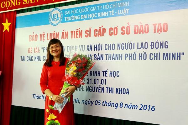 Nghiên cứu sinh Nguyễn Thị Khoa bảo vệ thành công luận án tiến sĩ kinh tế cấp cơ sở đào tạo, chuyên ngành Kinh tế học