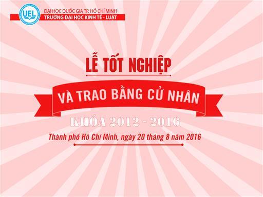 Lễ tốt nghiệp và trao bằng cử nhân khóa 2012 - 2016