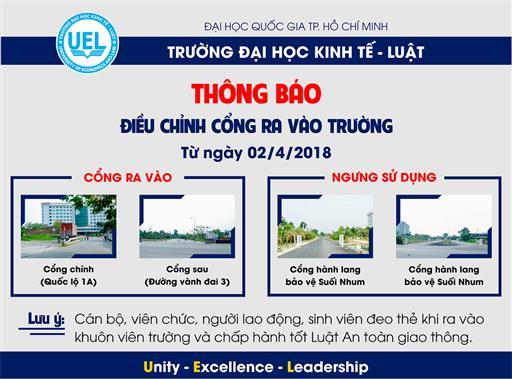 Thông báo về việc thực hiện các giải pháp tăng cường an ninh, trật tự và điều chỉnh cổng ra, vào Trường