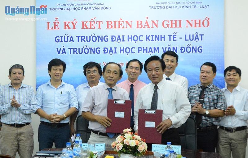 Trường Đại học Kinh tế - Luật và Trường Đại học Phạm Văn Đồng ký kết hợp tác