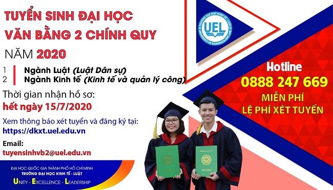 Thông báo tuyển sinh đại học Văn bằng hai chính quy đợt 1 năm 2020