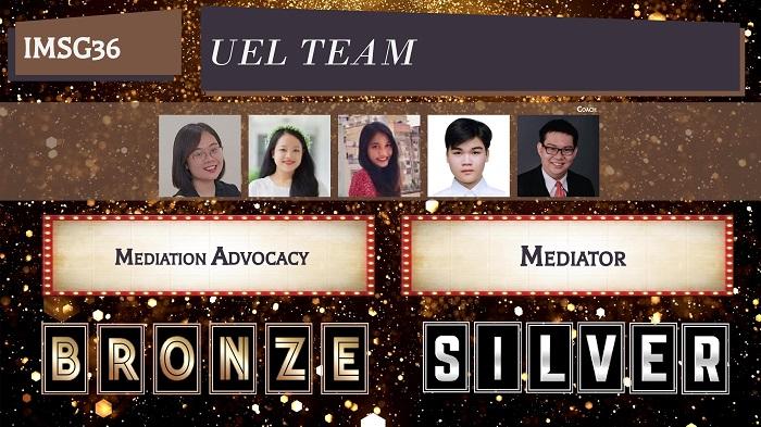Sinh viên UEL đạt Huy chương Bạc và Huy chương Đồng tại cuộc thi Hòa giải International Mediation Singapore (ISMG) 2020
