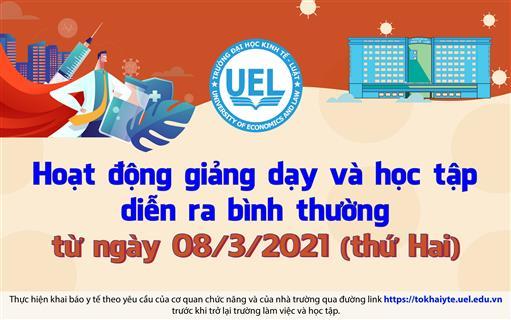 Thông báo về việc giảng dạy, học tập trung tại các cơ sở đào tạo của Trường