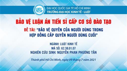 NCS Nguyễn Phan Phương Tần bảo vệ thành công luận án tiến sĩ cấp cơ sở đào tạo