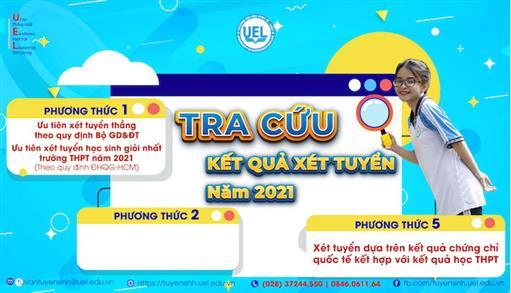 Trường Đại học Kinh tế - Luật công bố tra cứu kết quả                                        xét tuyển 03 phương thức tuyển sinh năm 2021