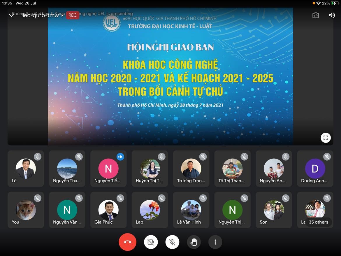 Hội nghị giao ban Khoa học công nghệ năm học 2020-2021 và kế hoạch 2021-2025 trong bối cảnh tự chủ