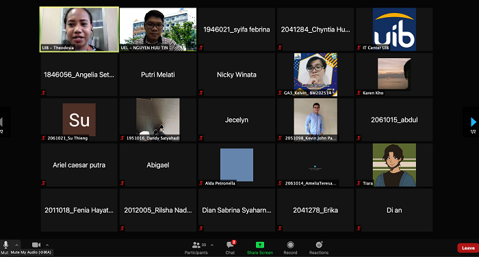 Chương trình đồng giảng dạy khóa học Luật thương mại quốc tế giữa UELvà UIB (Indonesia)