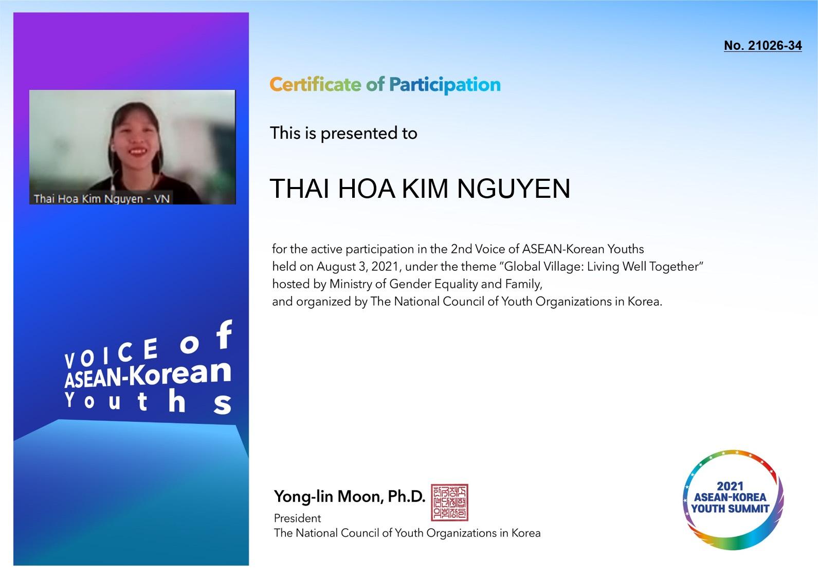 Sinh viên UEL tham gia Hội nghị Thượng đỉnh Thanh niên ASEAN - Hàn Quốc 2021